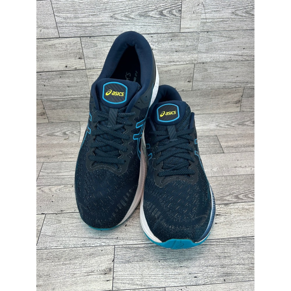 Asics Gel-Kayano 27 Men Running Shoes Navy Blue Cyan 1011A767 Size 9.5